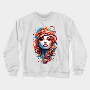 Women with Flowers in Her Hair: Blooming Beauty - Colorful Crewneck Sweatshirt